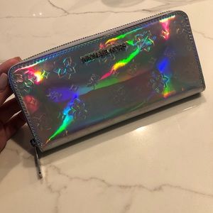 Michael Kors iridescent monogram zip around wallet